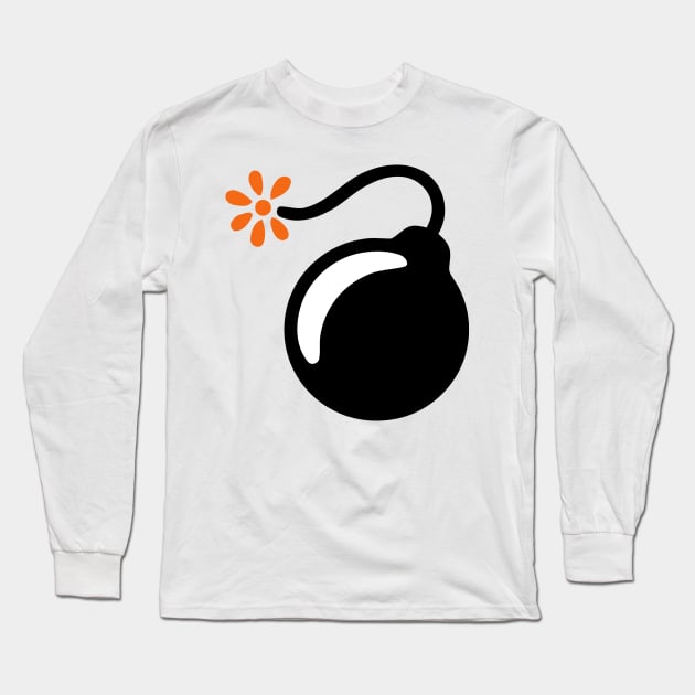 Black Bomb Emoticon Long Sleeve T-Shirt by AnotherOne